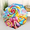 Folding umbrella Colorful lollipops in a vibrant candy field Creative portable folding umbrella, suitable  holiday gifts.