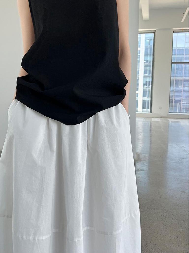 Summer Yellow High-Waist A-Line Umbrella Skirt