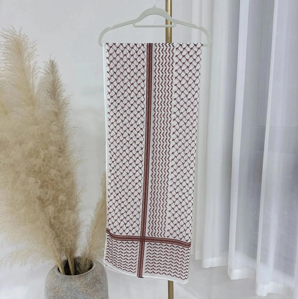 Ramadan Printed Chiffon Headscarf Middle East Dubai Türkiye Headband Muslim Women Hijab Islam Fashion Scarf Female Long Turban