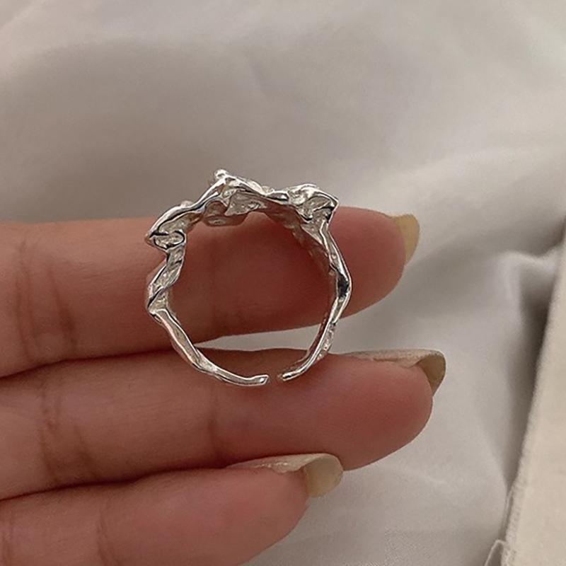 Silver Color Ring For Women  Creative Irregular Metal Geometric Creative Open Rings Party Temperament Jewelry Gift