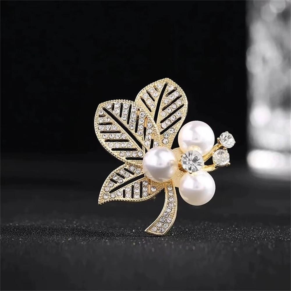 Vintage Pearl Brooch Luxury Wheat Ears Lapel Pins Handmade Women's Brooch  Wedding Occasion