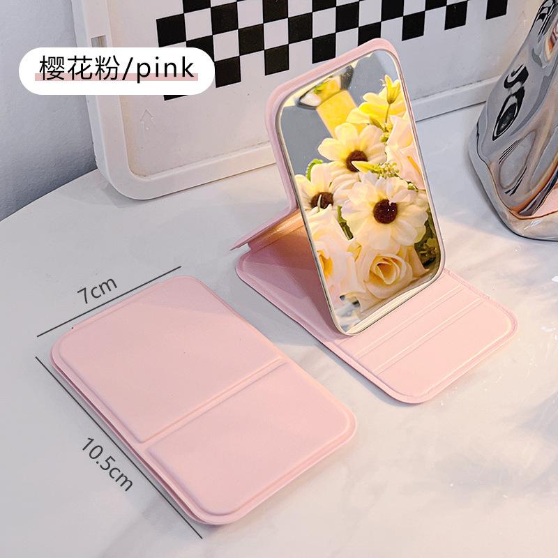 Small Makeup Mirror Portable Folding Girls  Touch-up Mirror Creative High-definition Desktop Standing Mini Portable Small Mirror