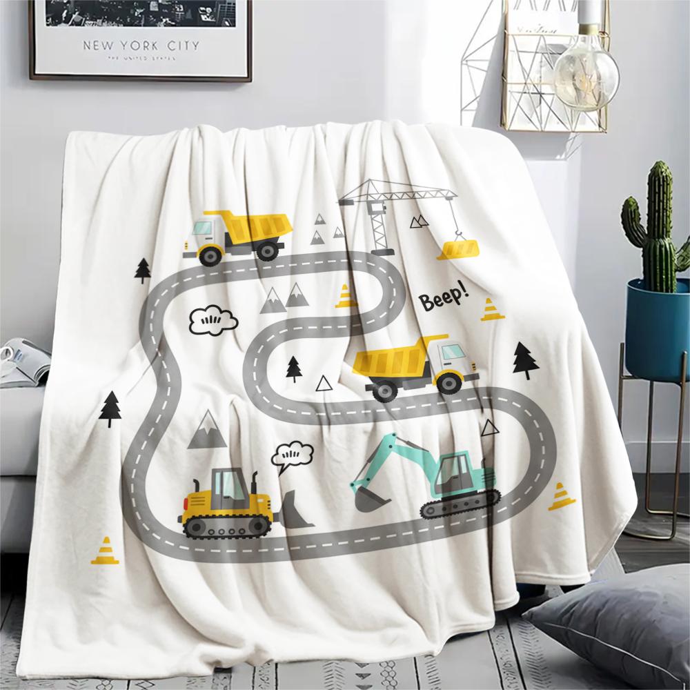 1Pc Cute Nordic Style Print Flannel Blanket, High quality Comfortable for All Seasons, Home Decor, Warmth and Comfort, Perfect for Christmas Gifts W24