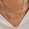 European and American zircon jewelry titanium steel necklace niche clavicle chain stainless steel