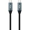 Nano Cable Câble USB 3.2 Gen2x2 20Gbps 5A/100W 4K/60Hz USB-C/M-USB-C/M, Gris/Noir, 2 m