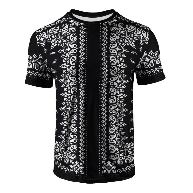 Bedrucktes digitales kurzärmeliges Herren-T-Shirt Sommer Atmungsaktives Leichtes Stoffhemd