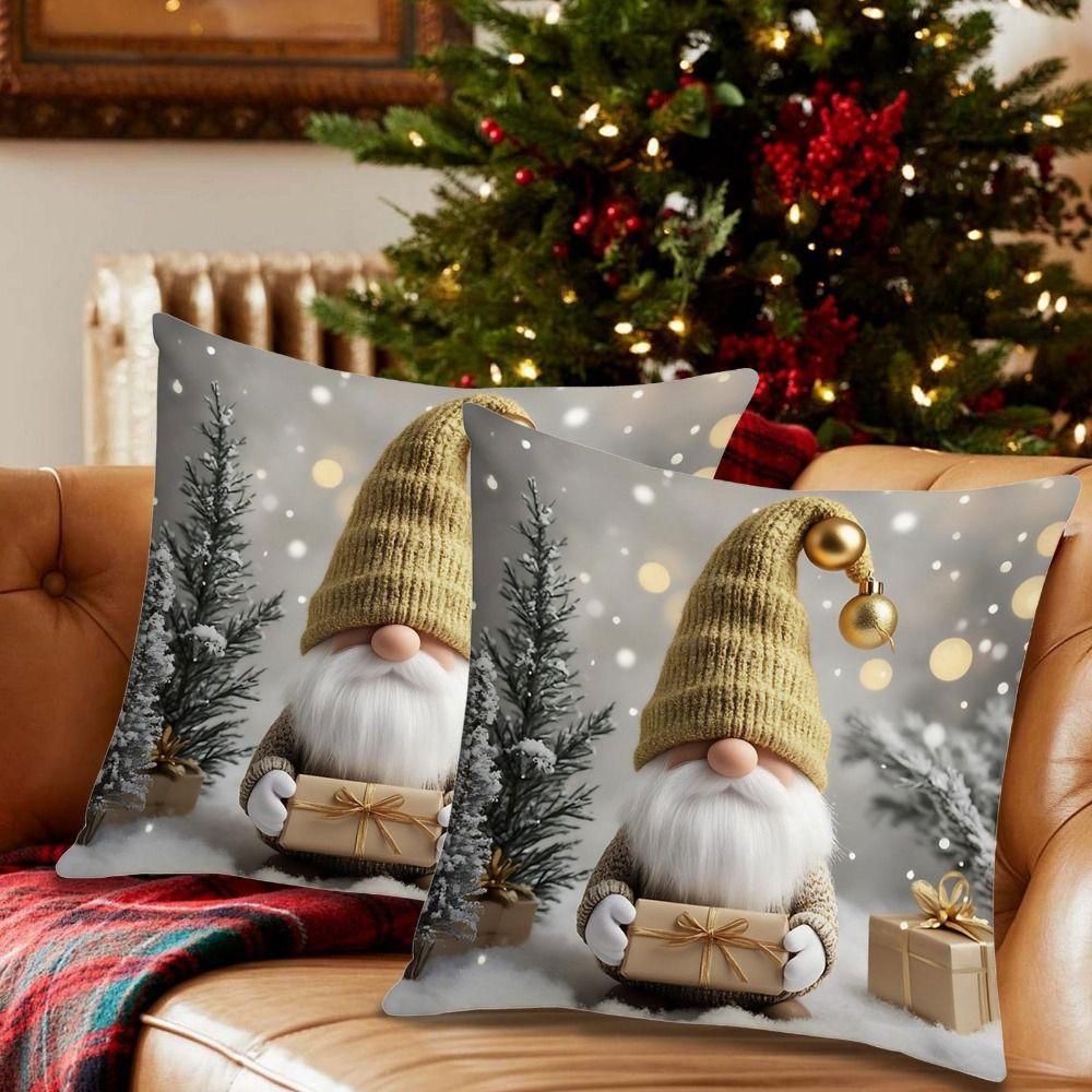 45x45cm Decorative Cushion Cover Linen Throw Pillow Cover Christmas Pillowcase  Holiday Supplies
