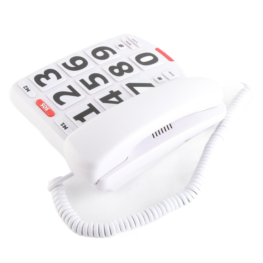 Téléphone Fixe pour Personnes Âgées avec Gros Boutons Téléphone Filaire pour Personnes Âgées Malentendantes