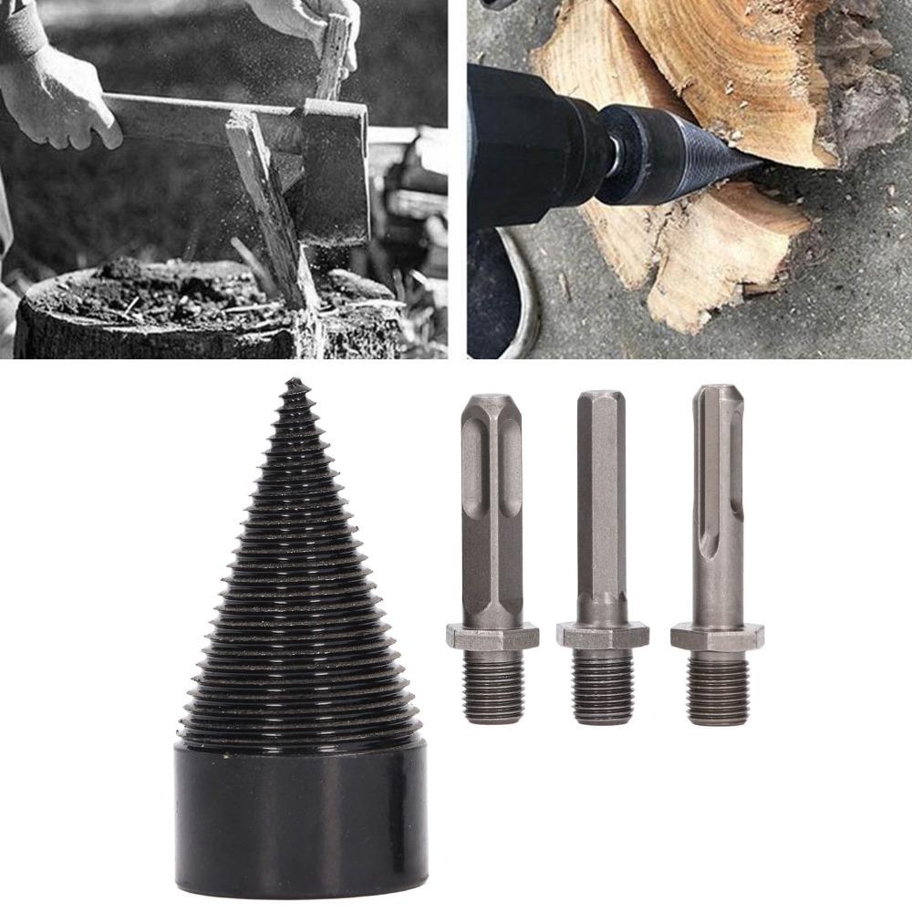 4pcs Hex Shank Wood Splitter Drill Bit Heavy Duty Detachable Firewood Drill Bit Camping