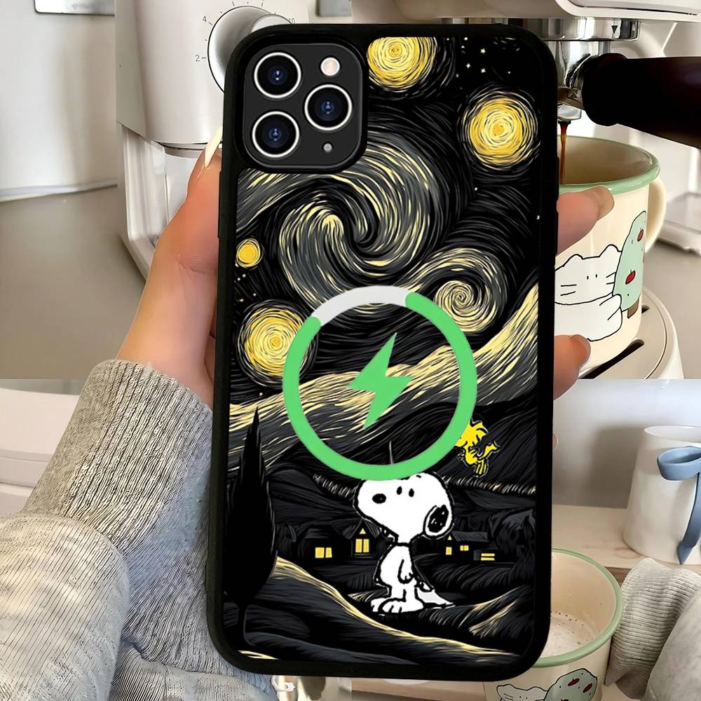 

Classic Comic S-Snoopy For Magsafe Magnetic Phone Case Wireless PC+TPU For IPhone 11 12 13 14 15 16 17 Pro Max Plus iPhone 15 pro