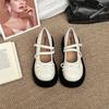 French bow thick sole height increase Mary Jane shoes women's 2025 new summer wear with skirt retro single shoes