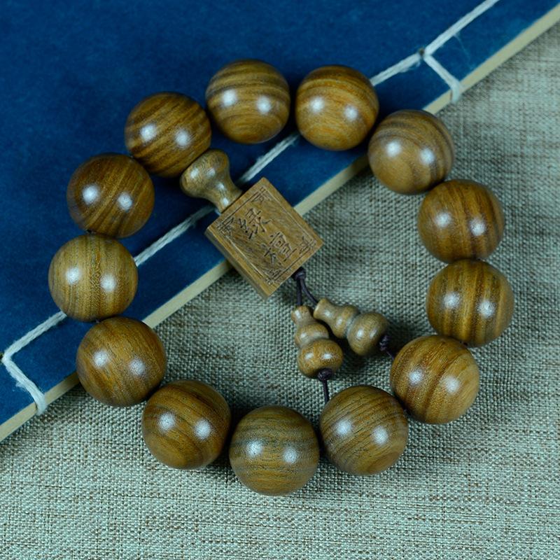 Argentina old material submerged green sandalwood bracelet sandalwood wooden cultural toy bracelet men's and women's jewelry buddhist beads