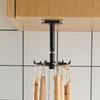 No-hole Swivel Hooks Household Kitchen Six Claws 360 Degrees Paste Multifunction Display Rack Non-marking Spoon Holder