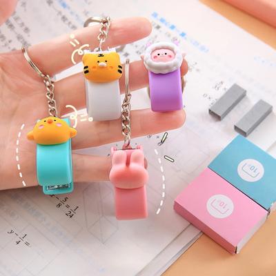 Niedlicher Mini-Hefter mit Tiermotiv, kreativ, tragbar, Buchbindemaschinen, Schlüsselanhänger, Schulbedarf, Bürozubehör, Schreibwaren, Geschenke