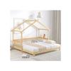 Lit cabane extensible, lit de maison, lit d'enfant, lit de jour, lit simple et double, bois massif pur, naturel (200x90cm)