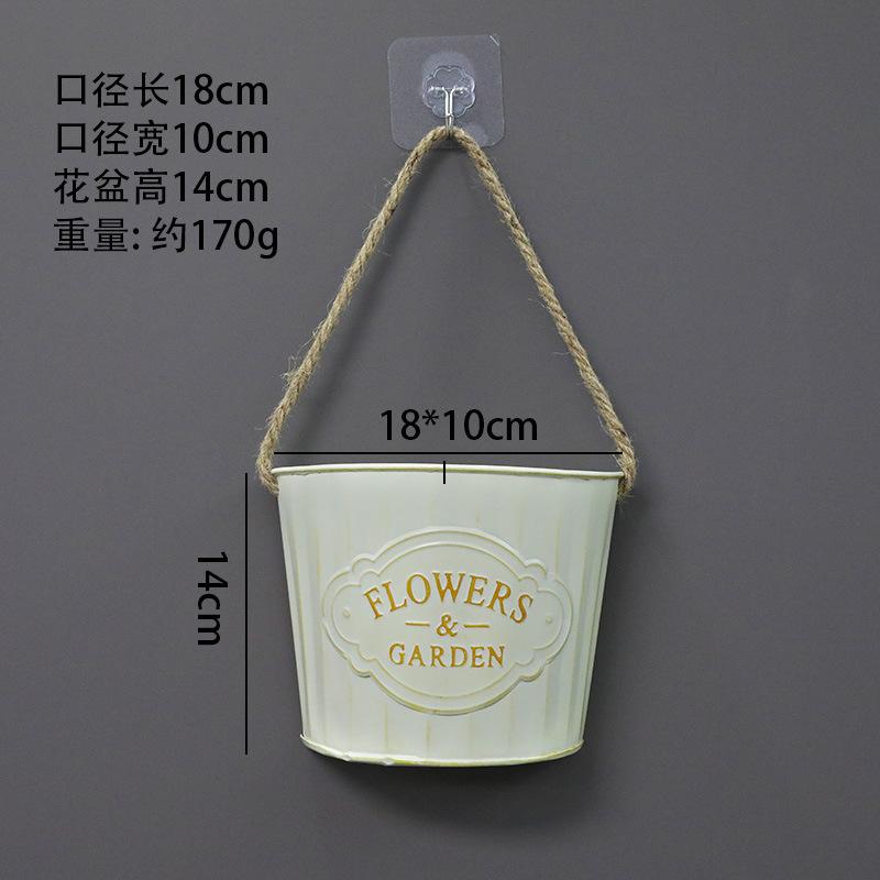 Retro, Wrought Iron Wall Hanging Flower Barrels, Flower Vessels, Flower Pots, Hanging Baskets, Flower Baskets, Wall Decorations, Garden Courtyards