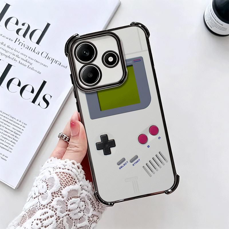 Game Console Trend Pattern Plating Phone Case For Xiaomi Redmi Note 14 15 Pro Plus 13 12 11 11S 11T 10 9S 9 5G Anti-Fall Airabag