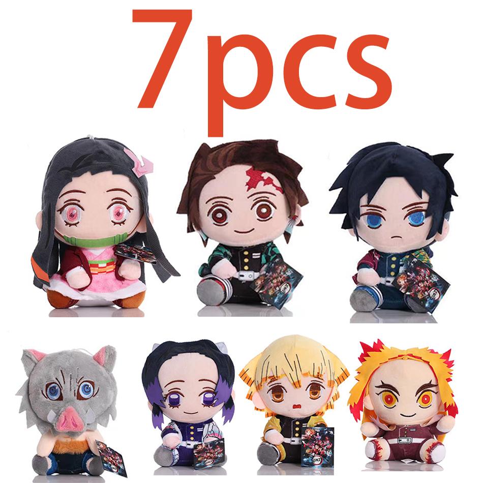 New 20cm Hot Demon Slayer Plush Dolls Lovely Anime Kimetsu No Yaiba Kamado Tanjirou Nezuko Zenitsu Kyoujurou Toys Kids Gifts
