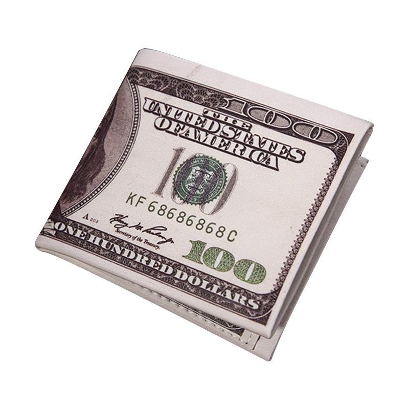 Stylish PU Leather Coin Purse with Foreign Currency Pattern - US Dollar Design