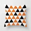 Orange Patchwork Muster Überwurf Kissenbezug Mit Kurzem Plüsch Druck Wohnzimmer Sofa Dekoration Kissenbezug Kissenbezüge