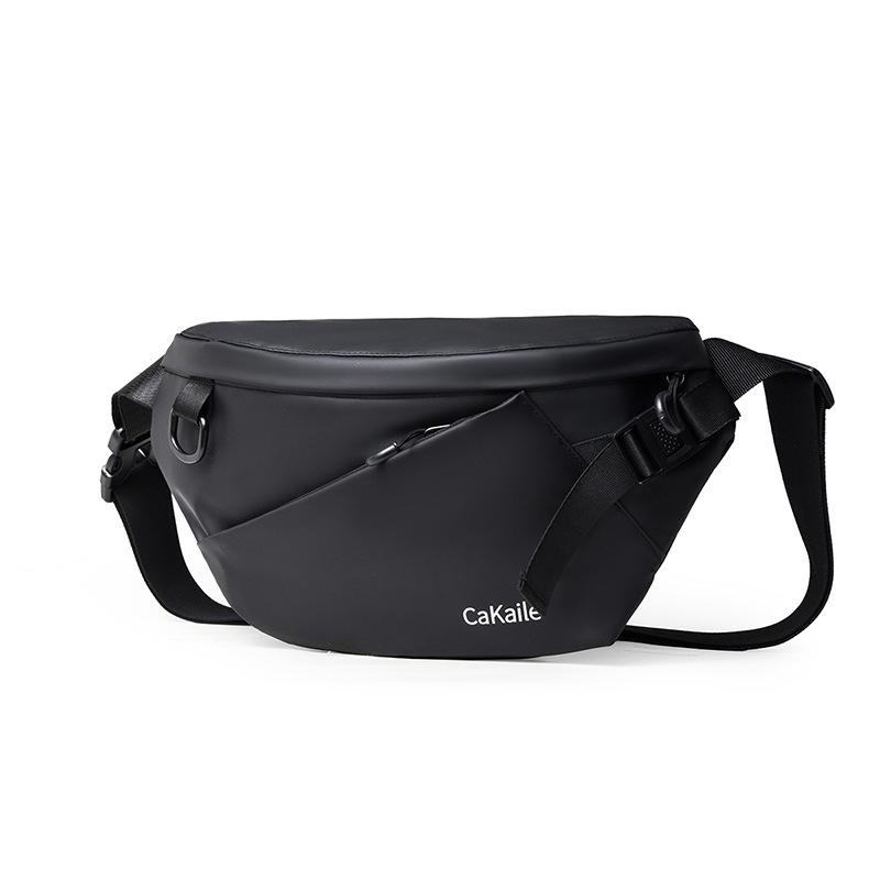 Black Men Chest Bag New Casual Crossbody Fanny Pack Unisex Membrane Sports Bag Outdoor Cycling Shoulder Waist Bag Travel Daypack
