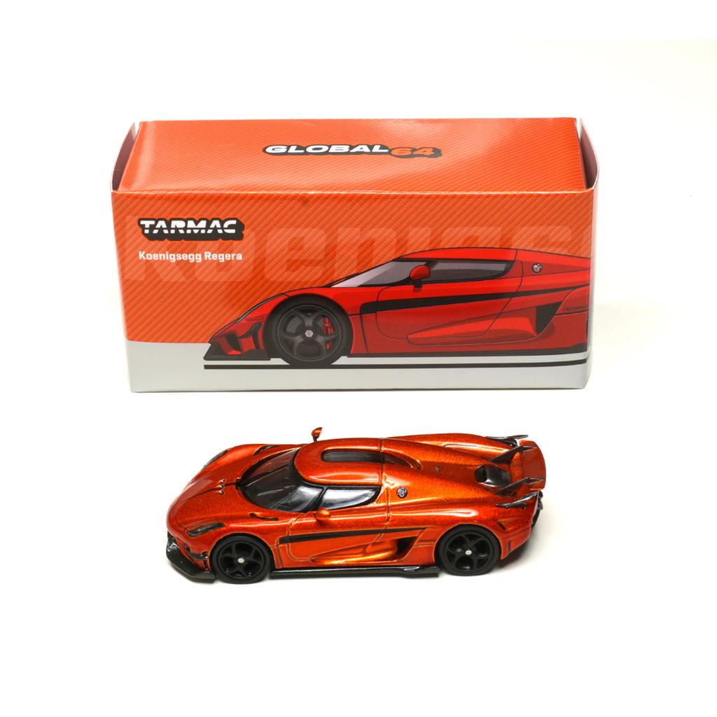 TW In Stock 1:64 Koenigsegg Regera Orange Metallic Black Stripes Diecast Car Model Collection Toys Tarmac Works