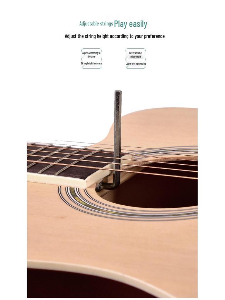 41-Inch Solid Spruce Top Folk Guitar with Cutaway and Matte Finish