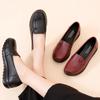 Fashion 2024 Four Seasons New Cowhide Soft Bottom Comfortable Wide Feet Mothers Shoe Middle-Aged Flat Heel Non-Slip Old Lady Women Shoes