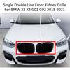 Single Double Line Front Kidney Grille For BMW X3 X4 G01 G02 2018-2021 Bumper Grill Upgrade Exterior Trim Car Styling Accessorys