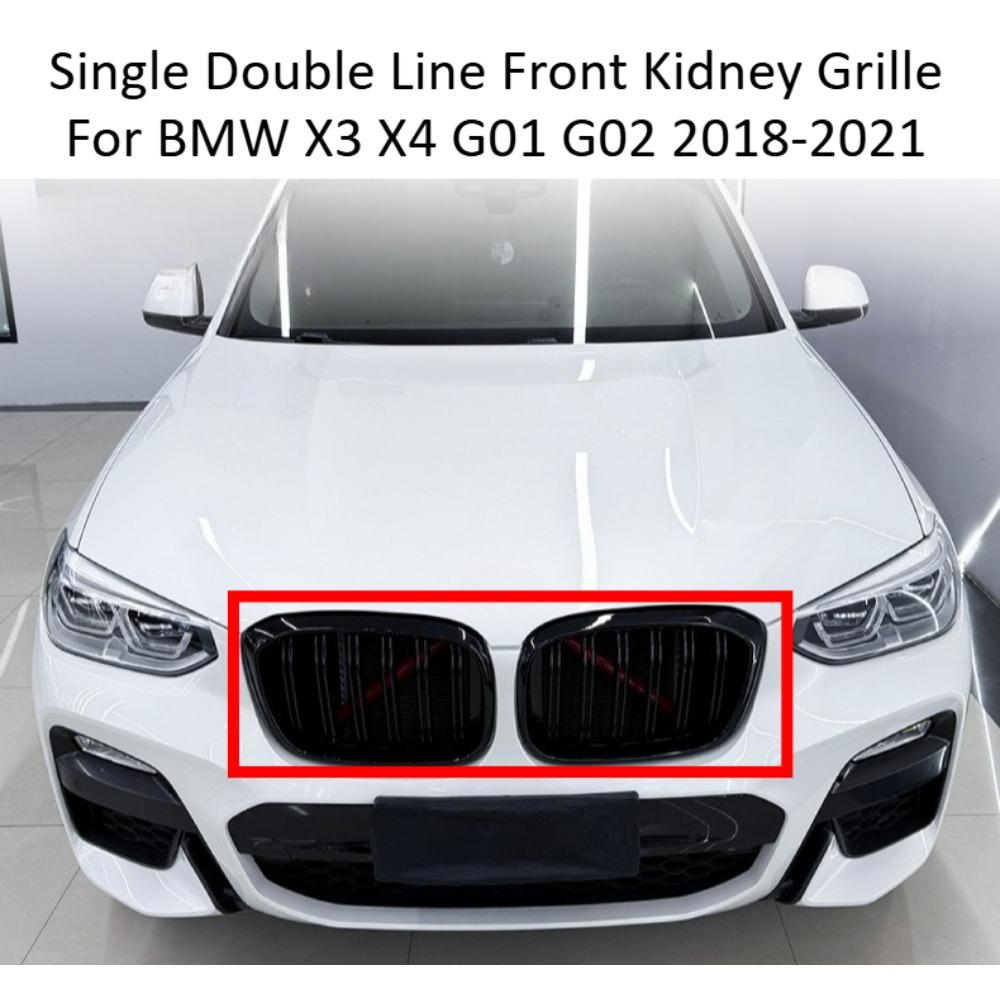 Single Double Line Front Kidney Grille For BMW X3 X4 G01 G02 2018-2021 Bumper Grill Upgrade Exterior Trim Car Styling Accessorys