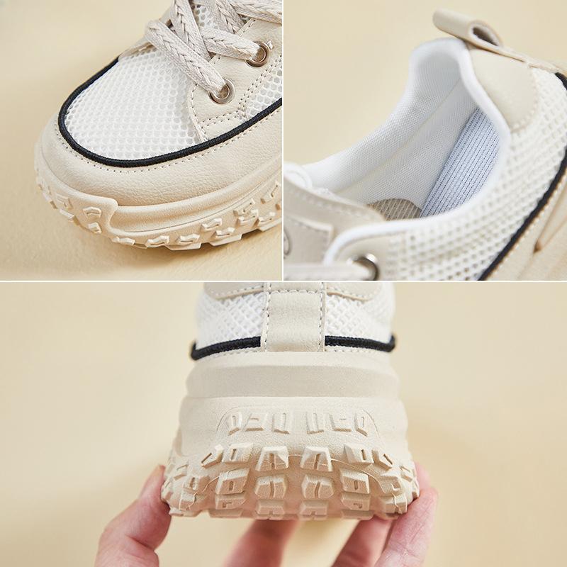 Neue Dicksohlige Kleine Weiße Schuhe Studentinnen Lässig Streetstyle Dad Shoes Dicksohlige Erhöhte Schlichte Trendige Damenschuhe