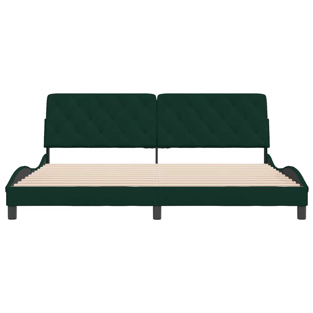 Bed Frame without Mattress Dark Green 200x200 cm Velvet
