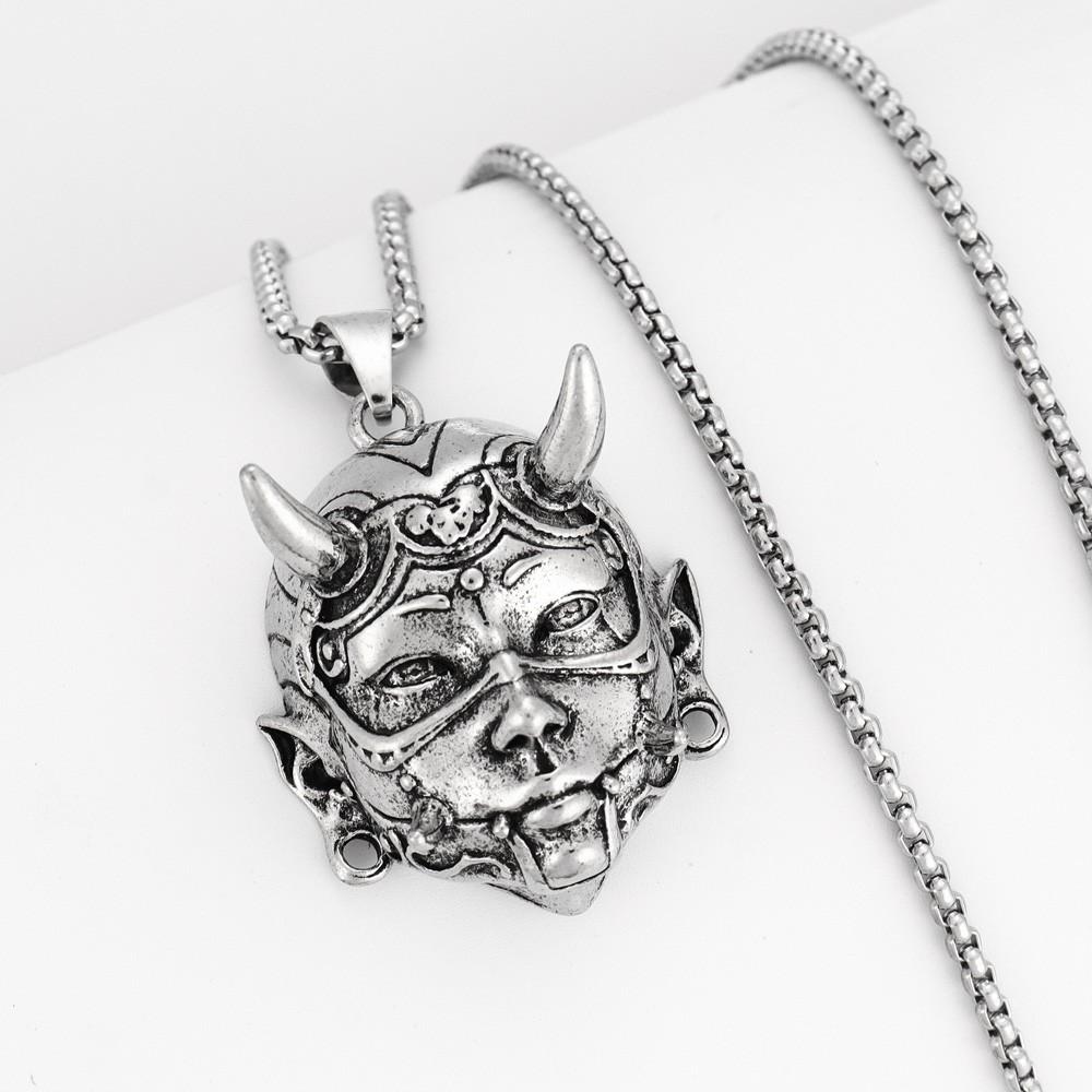 Accessories Style Hannya Ghost Head Punk Long Hip-Hop Niche Necklace Accessories for Men