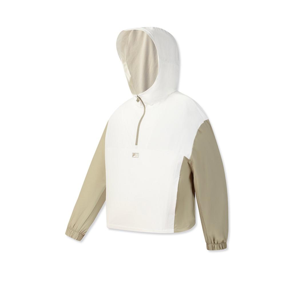 FILA Golf Series Trendy Fashion Versatile Simple Casual Sports Training Golf Hooded Woven Sweatshirt Women sweatshirt Jade-White A11W615716FWT