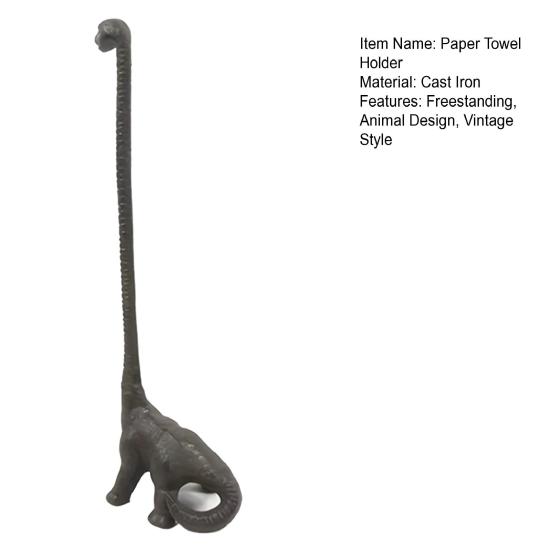 Animal Paper Towel Holder Vintage Style Cast Iron Toilet Paper Holder Giraffe Dinosaur Toilet Paper Stand for Kitchen And Bathroom Paper Roll