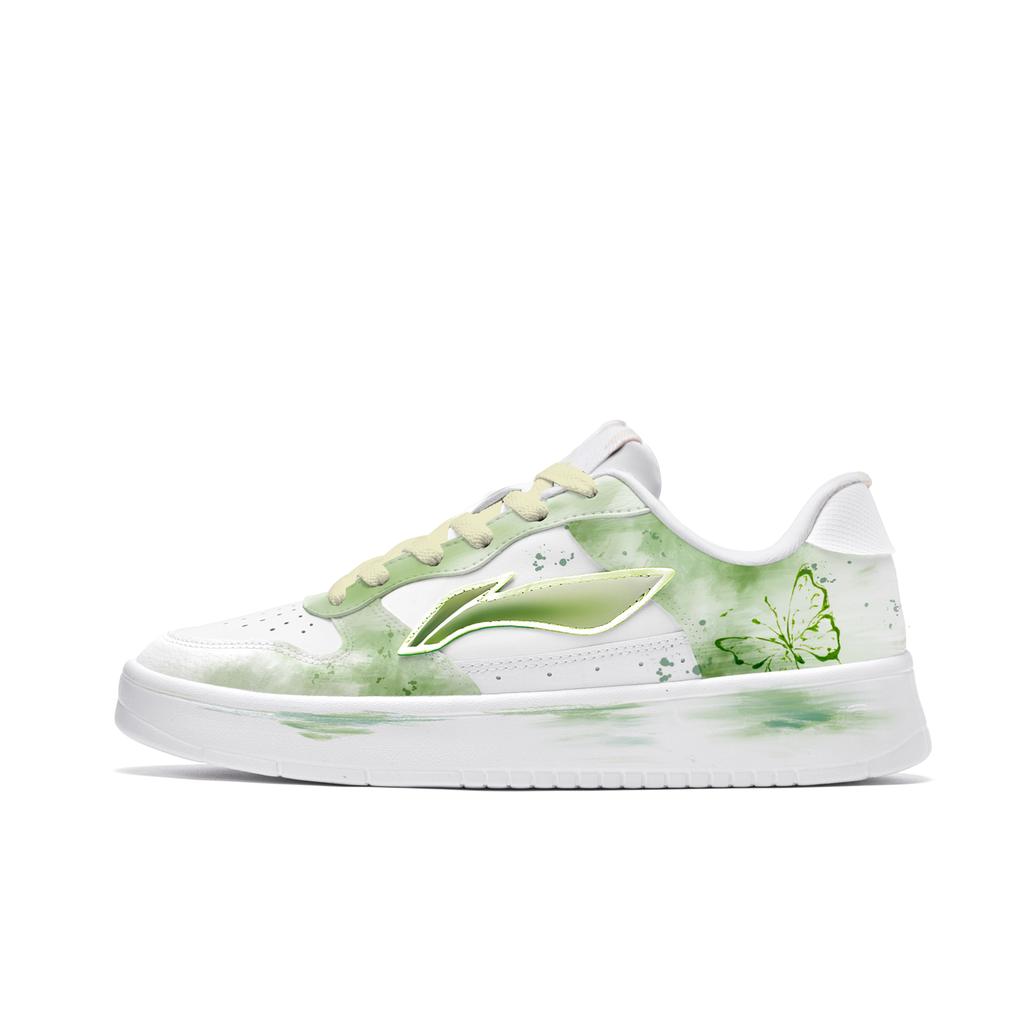 Li Ning Floating Boat Spring Bud Box Abrasion Resistant Slip Resistant Low top Skateboard Shoes Women's Green AGCS420-6(TeamM--BOX)