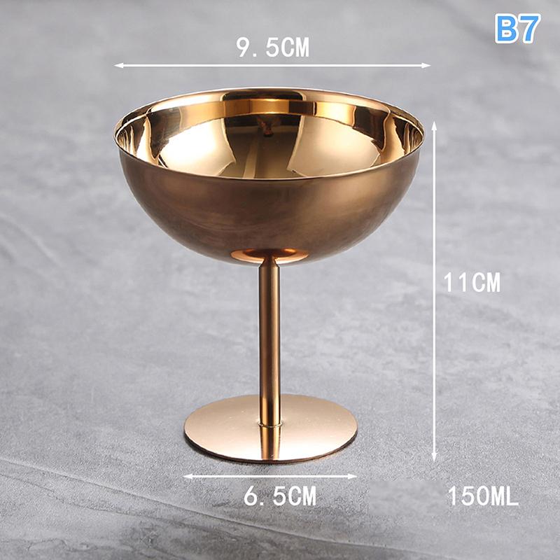 1pc Ice Cream Goblet Dessert Cup Stainless Steel Goblet Cup Ice Cream Dessert Salad Bowl Fruit Plate Snack Dish KTV Bar Supplies