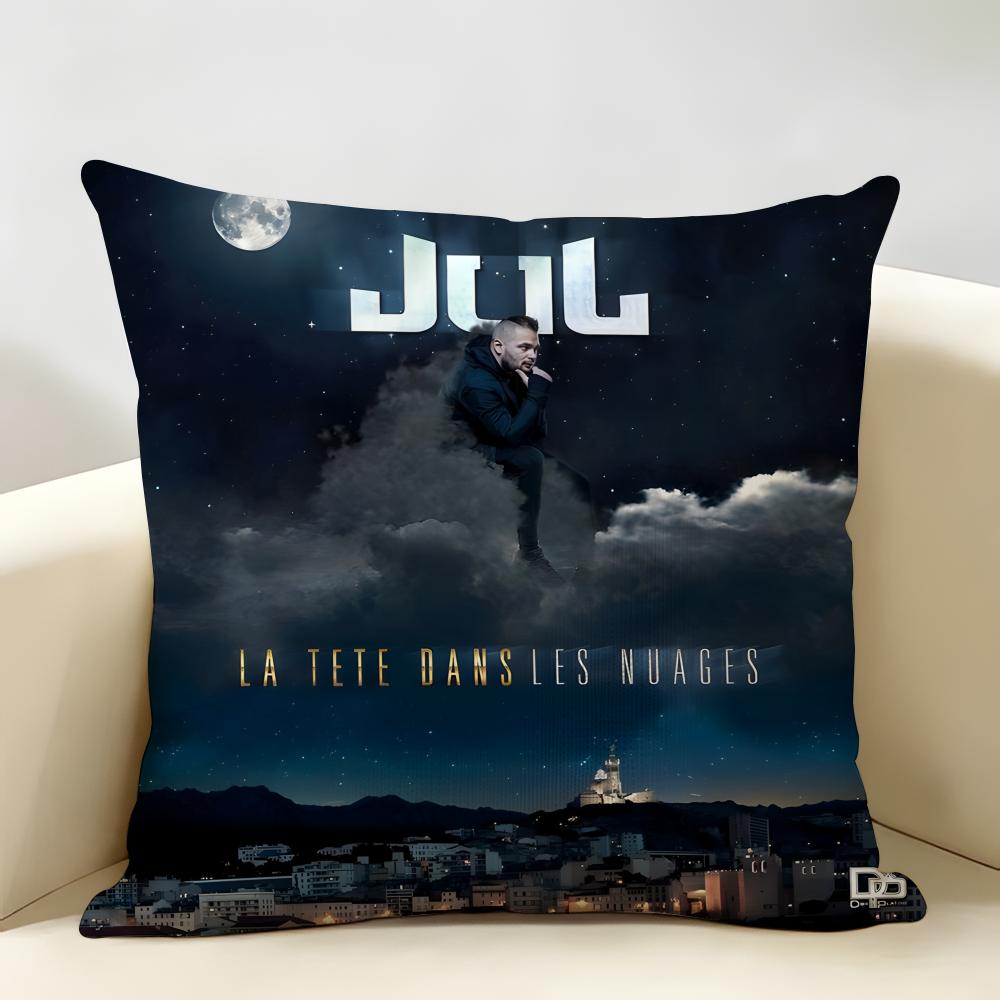 Rapper JJuL Cest Pas Des Lol Cushion Cover Natural Linen Organic Fabric DoubleSided Printing Room Sofa Decor Pillow Case