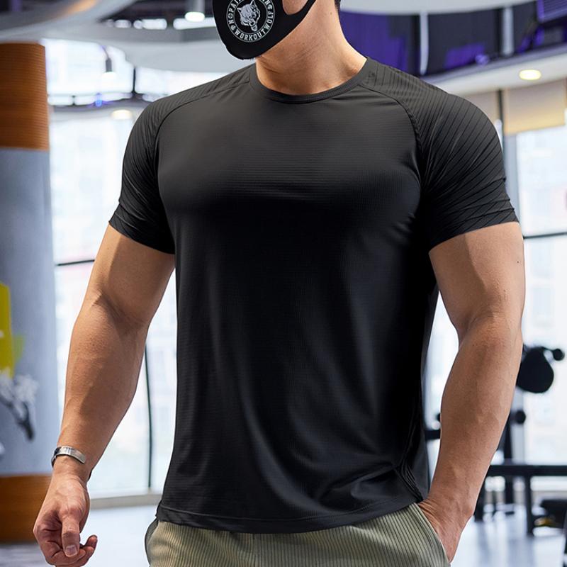 Tricou Sport Bărbați Mânecă Scurtă Atletism Top de Alergare Uscare Rapidă Îmbrăcăminte de Gimnastică Tricouri Bărbați Cel Mai Bun Hanorac pentru Antrenament și Exerciții