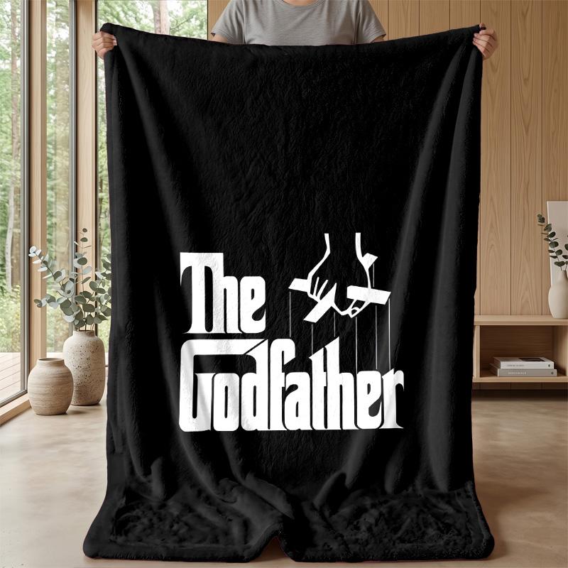 The GodfatherPrinted Flannel Blanket Cozy Skin-Friendly Warm Throw for Couch Bed Indoor Daily Use