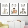 Fox Bear Rabbit Tent Arrow Nursery Wall Art Canvas Painting Cartoon Nordic Posters And Prints Wall Pictures Baby Kids Room Decor