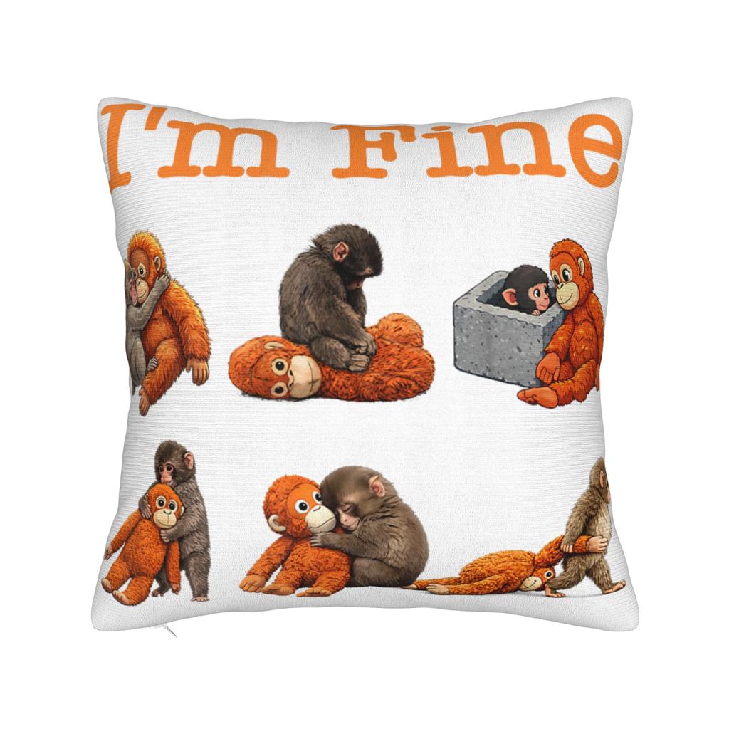 Pillow Case Cuddle Therapy Love You More Punch Monkey Baby Makak Cute Comfy Pillow Cover For Car Home Decor Cute Pillowcases