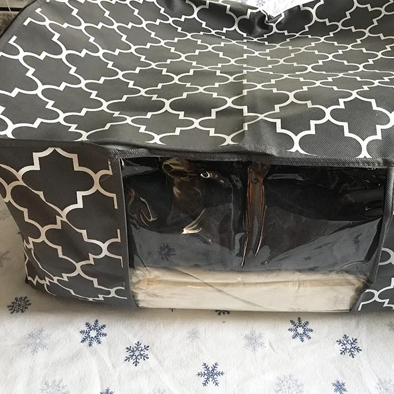 3PCS Large Clothes Storage Bags Ziped Organizer Underbed Wardrobe Cube Closet Boxes