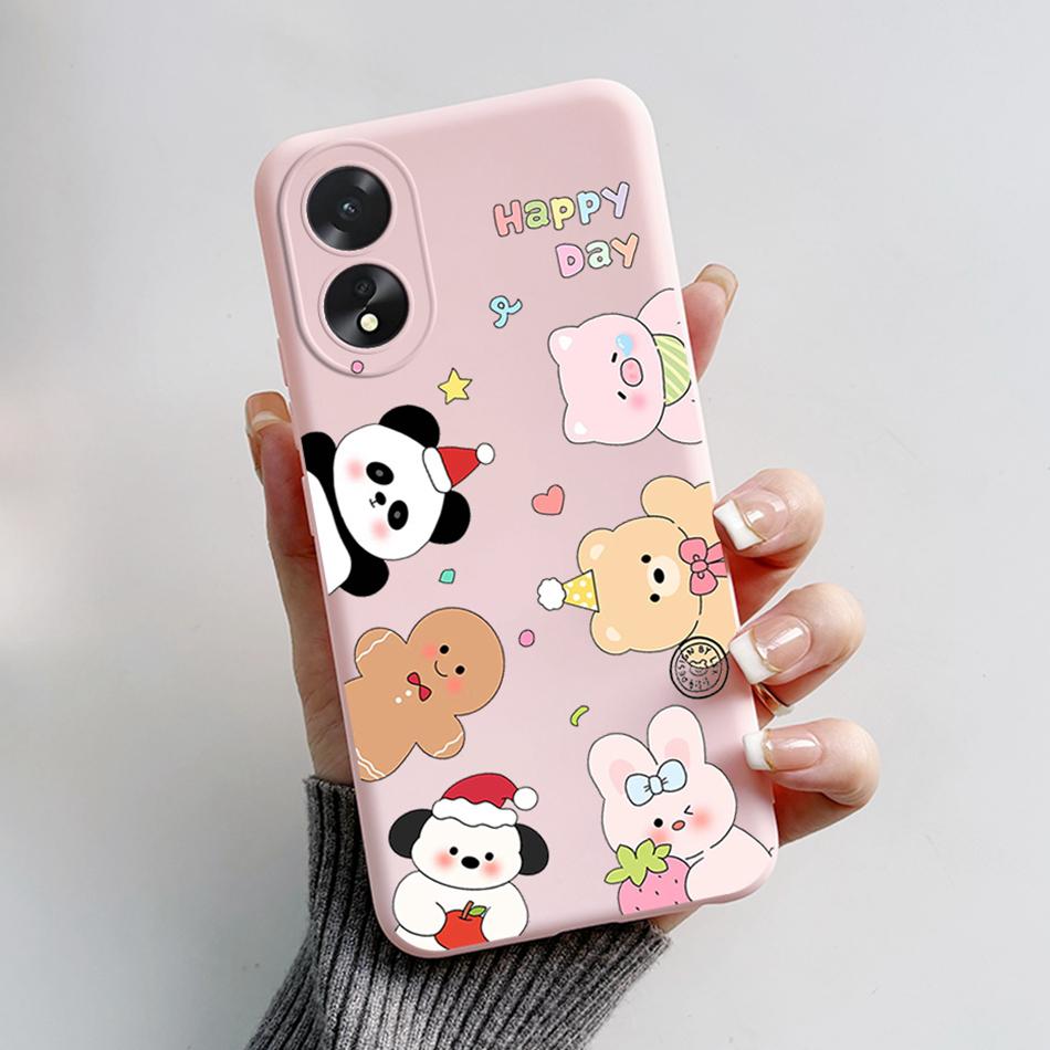 For Oppo A18 A38 Case Cute Bear Frog Cartoon Soft Silicon Phone Case For Oppo A38 4G A 38 OppoA38 CPH2579 6.56" Back Cover Capas