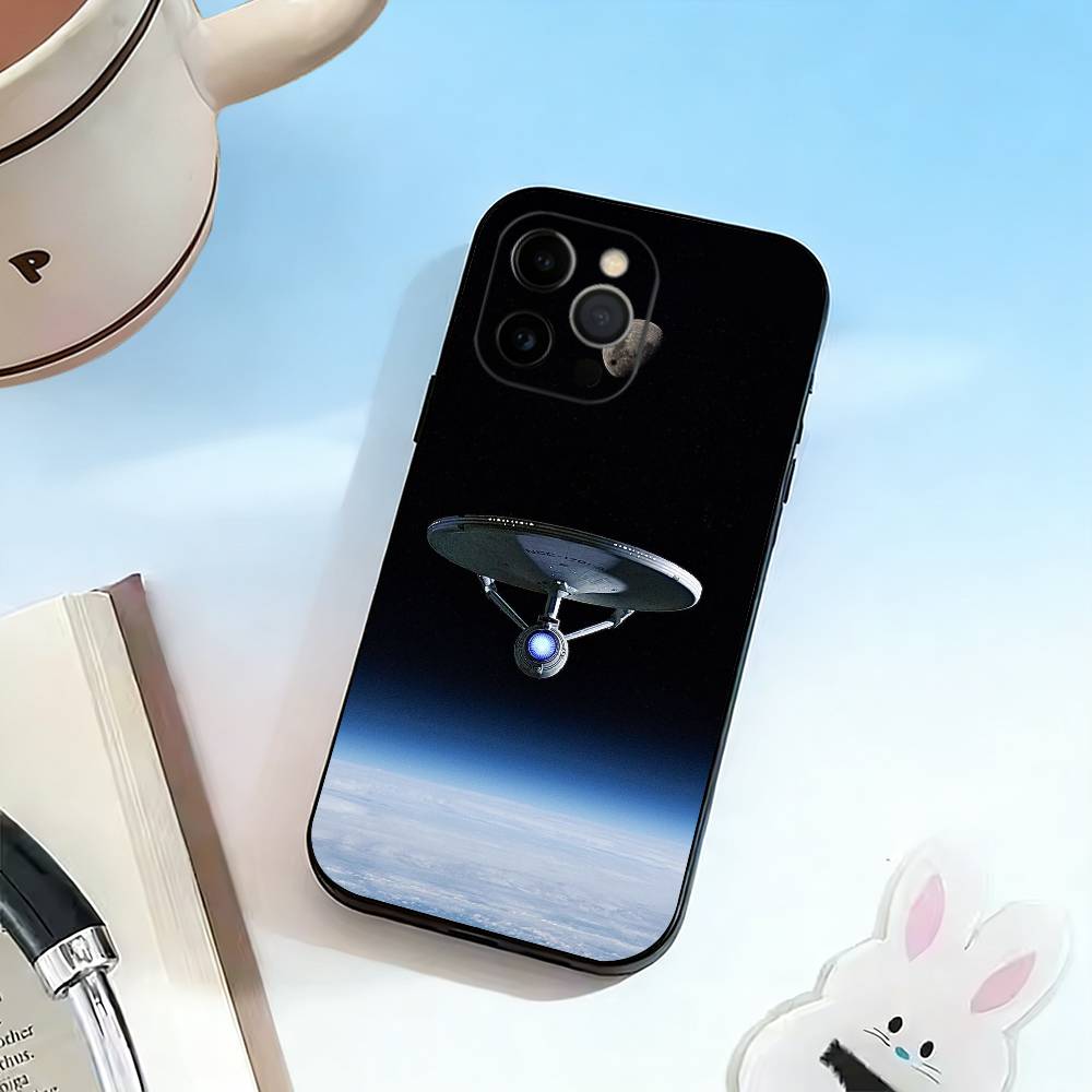 S-Star Trek Ships   Phone Case For iPhone 17,16,15,14,13,12,11 Plus,Pro Max,XS,Soft Silicone Black Cover