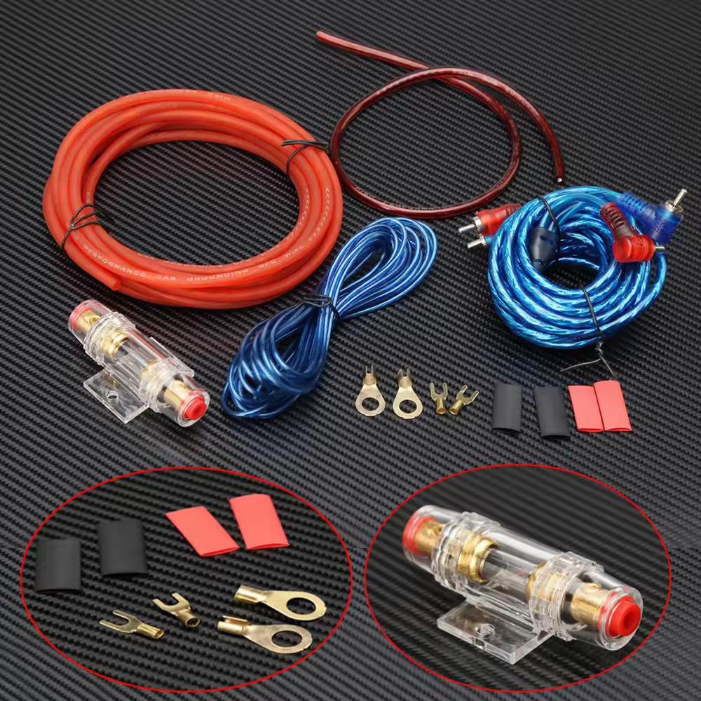 Universal Car 1500W 8GA 60AMP Subwoofer Amplifier AMP Wiring Fuse Holder Wire Cable Vehicle Modification Parts Installation line