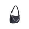By Far Mini Rachel Series Crocodile Pattern Chain Leather Chain Bag Women Handbags Black 20FWMIRABLDSMA