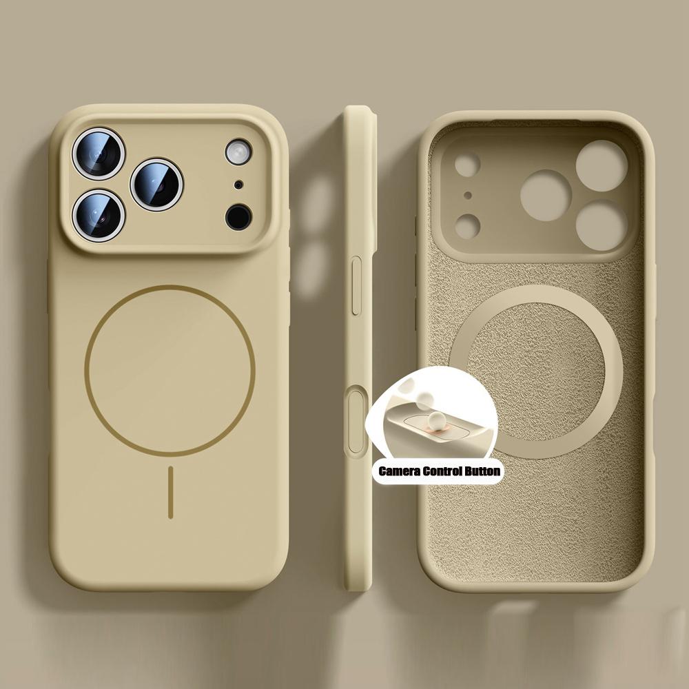 Solid Color Liquid Silicone Magsafe Case for iPhone17 Air 16 15 14 13 12 Pro Max Wireless Charging Camera Lens Protection Cover