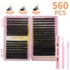 640 Tufts Of D-Curve Single Tufts Of False Eyelashes Segmented Grafting 10-16Mmdiy Thick Eyelashes