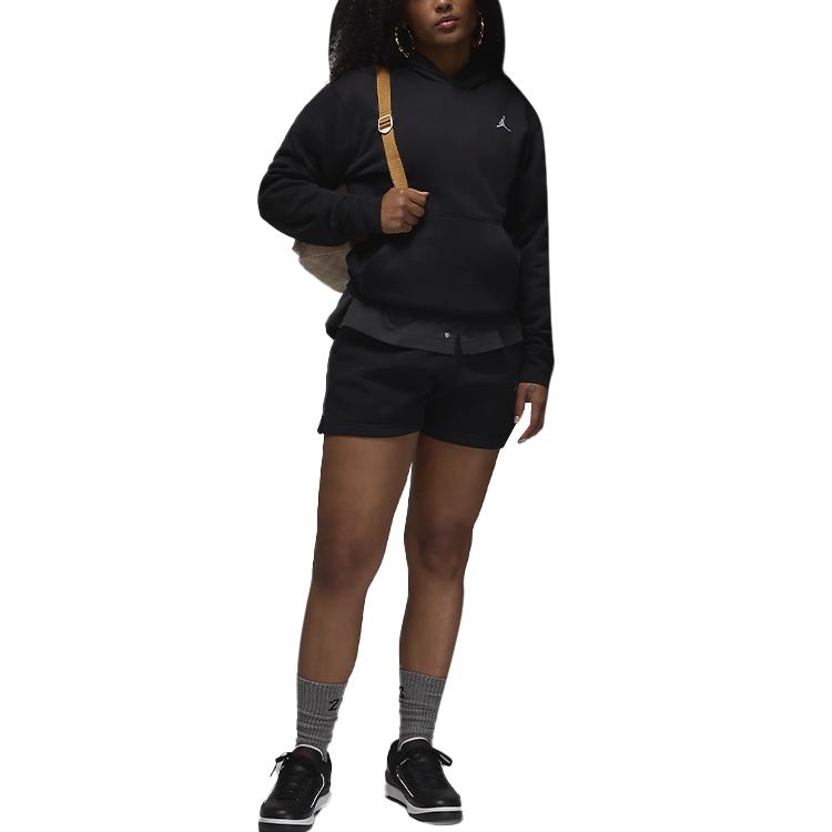 Jordan Brooklyn Pullover Hoodie Solid Color Comfortable Soft Breathable Loose Long Sleeve Sweatshirt Unisex hoodies Black FV7281-010
